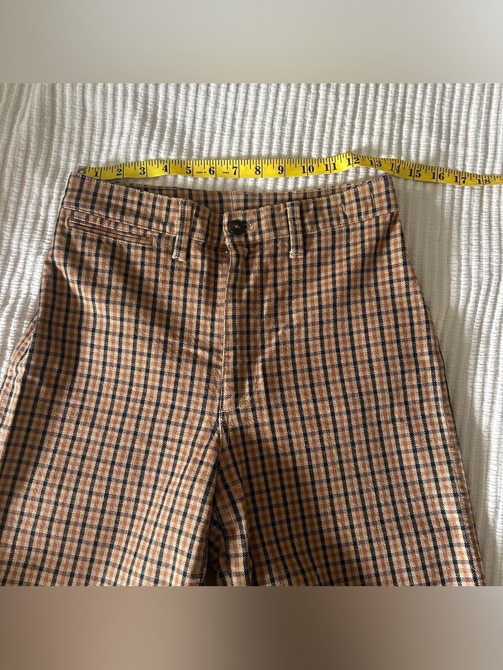 Madewell slim emmett wide-leg crop pants in check, size 28 altered to a 26, euc - Picture 2 of 7